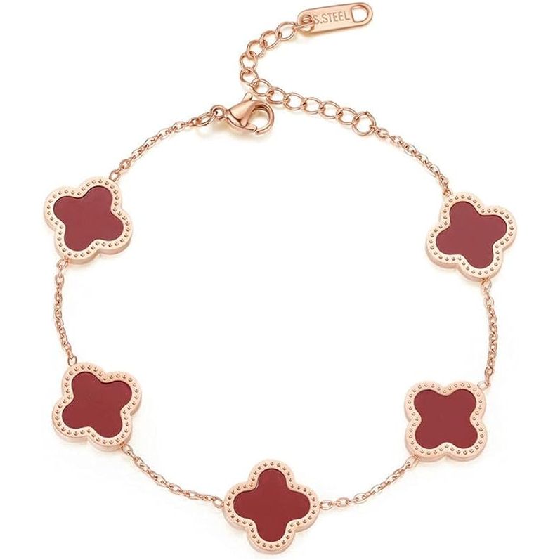 Rose gold online clover bracelet